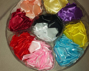 Pre-Made Satin Ribbon Rose Petals - 140 Pieces