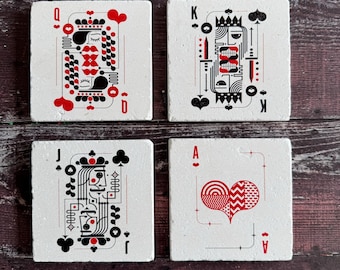 Zestaw podstawek do kart do gry, podstawki do kart do gry Król i Królowa, karty do pokera i blackjacka, karty do gry, prezent dla niego
