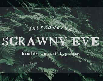 Hand Drawn Serif Font Digital Download, Commercial Use, Lettered Typeface OTF File, svg, instant, whimsical type, templett/corjl use allowed