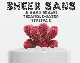 Hand Drawn Sans Serif Font Digital Download, Commercial Use, Lettered Typeface OTF File, svg, instant, type, templett/corjl use allowed