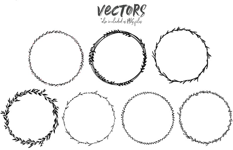 Download Clip Art Art Collectibles Muted Watercolor Floral Branches Frames Commercial Use Vector Svg Modern Botanical Greenery Leaves Foliage Watercolor Greenery Wreaths