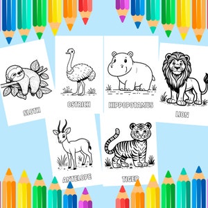 Printable Safari Animals Coloring Pages for Kids, Fun Educational ...