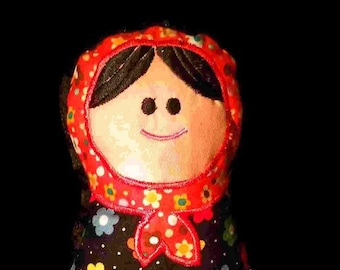 Babushka Baby Stuffed Art Doll