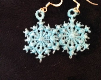 Blue Snowflake Lace Earring