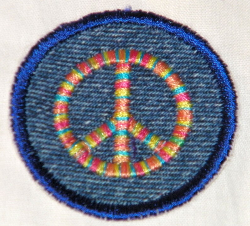 Rainbow Peace Sign Iron on Patch image 2