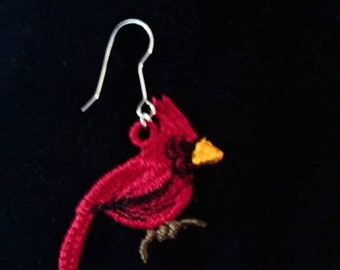 Lace Cardinal Earring