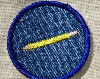 Iron On Yellow Pencil Patch / Merit Badge