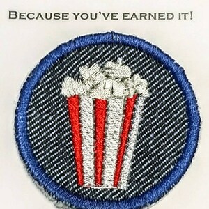 Popcorn Iron on Patch/Merit Badge