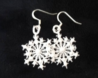 White Snowflake Lace Earring