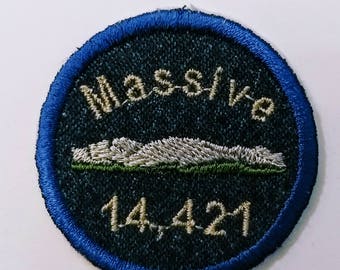 Colorado Fourteener Mt Massive iron on patch merit badge