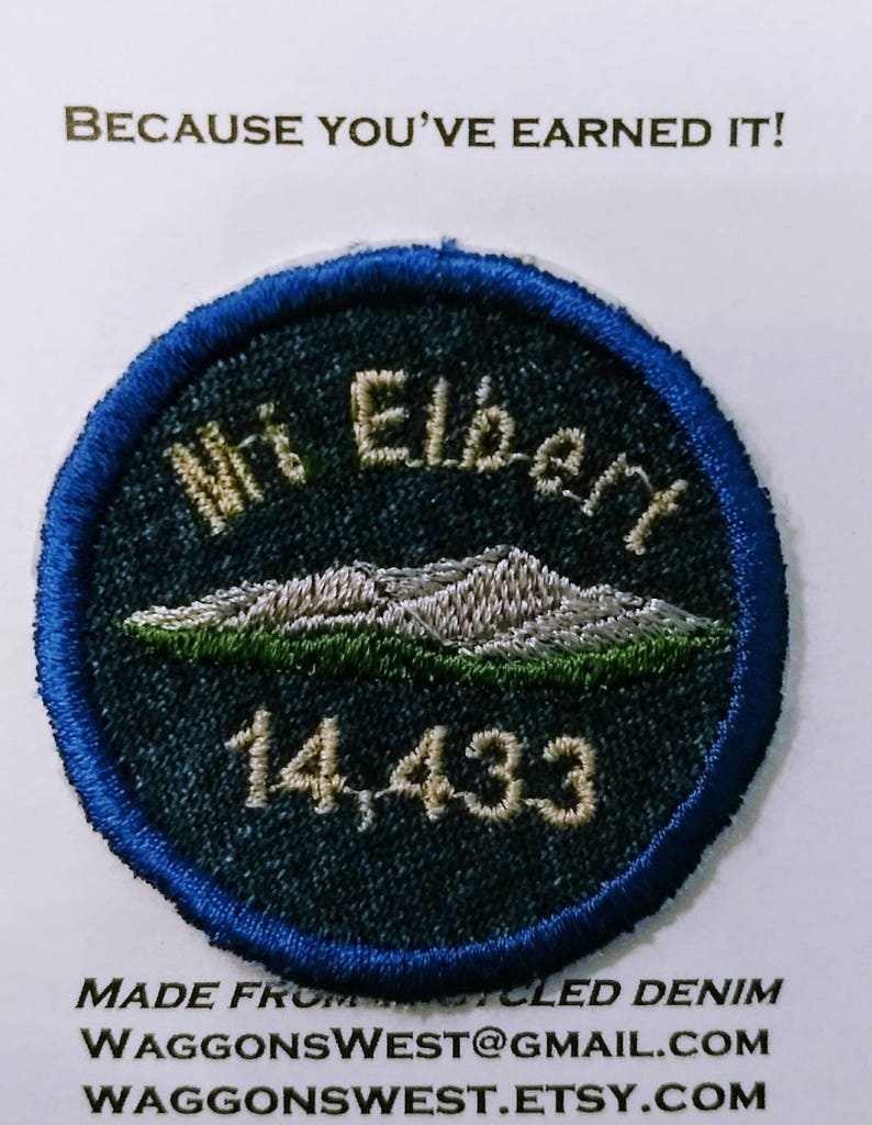 Colorado Fourteener Mt Elbert iron on patch merit badge image 1