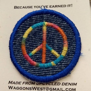 Rainbow Peace Sign Iron on Patch image 1