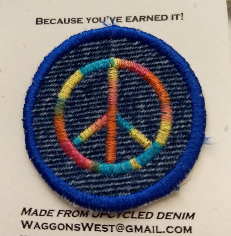 Rainbow Peace Sign Iron on Patch image 1