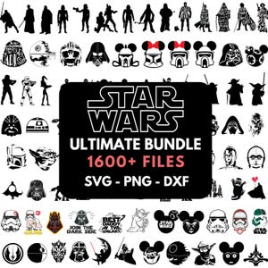 Star Wars SVG Bundle, Starwars Svg, Mandalorian Svg, Darth Vader Svg, Star Wars Clipart, Svg files for Cricut and Silhouette, Digital