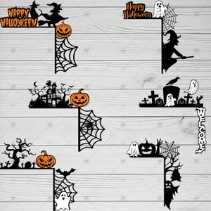 Halloween Door Corner SVG Bundle, Halloween Door Trim svg, Spooky House Svg, Halloween Home Decor, Halloween Door Hanger svg
