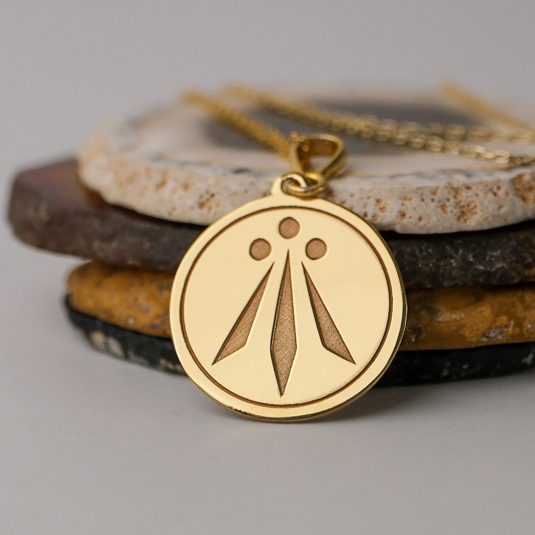 14k Solid Gold Awen Necklace, Handmade Awen Pendant, It Can Be ...