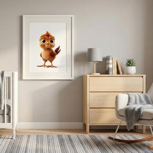Baby Chick Nursery Print | Farm Animal Wall Art for Kids Room | Cute Yellow Chick Poster | Digital Download, 6 Sizes
