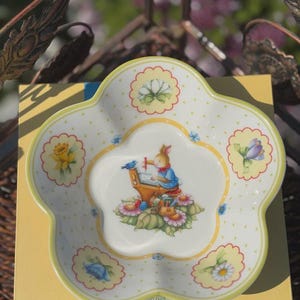 Cuenco Villeroy & Boch Edición Anual de Pascua 2014 – Cuenco de Pascua de colección, decoración de conejito vintage, cuenco de Pascua