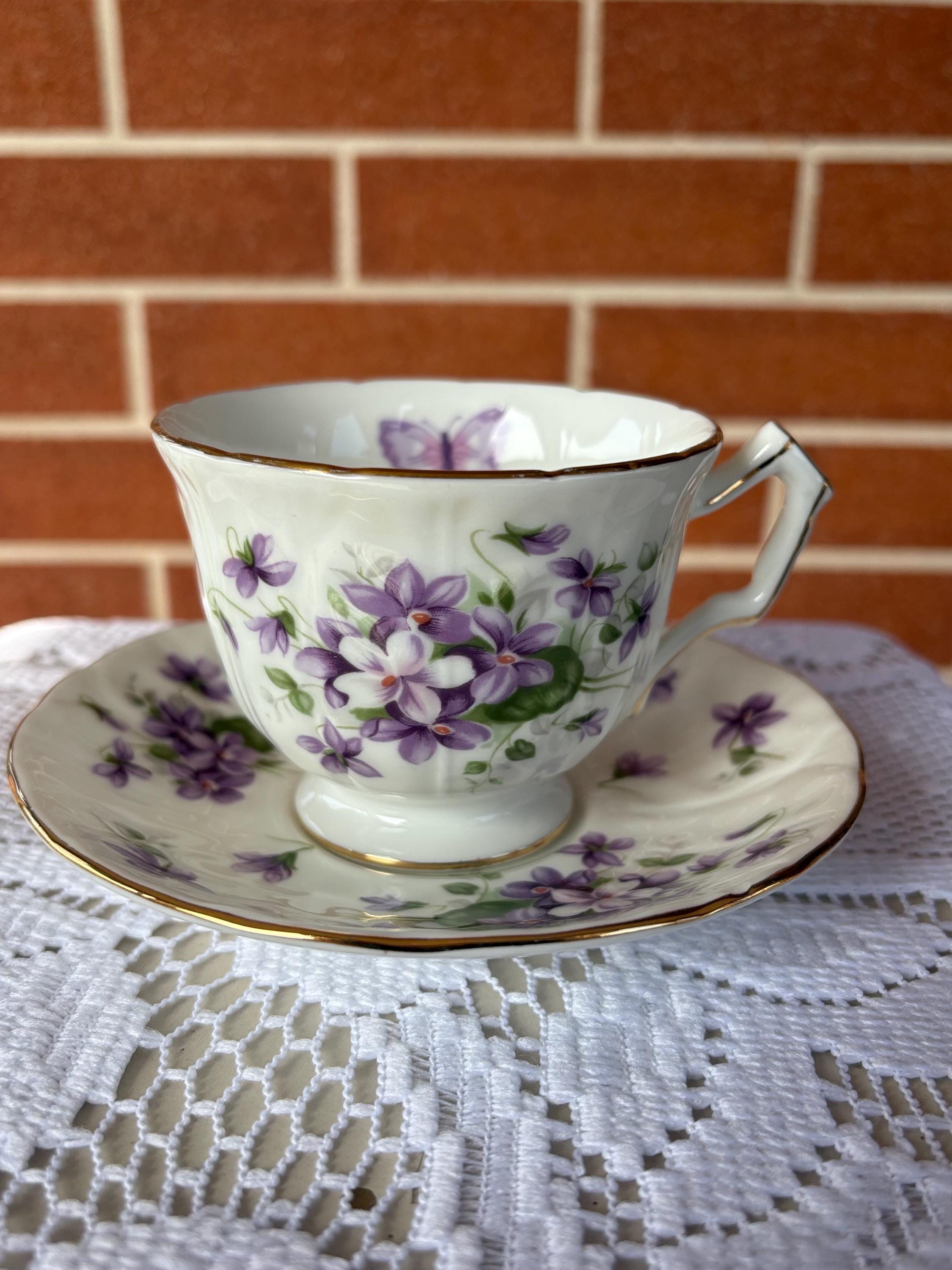 AYNSLEY English violet  陶器 Vintage Aynsley November Violet Fine Bone China Bouquet 3