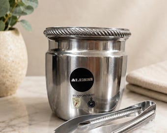 Alessi Mercurio Vintage Ice Bucket con Pinza – Secchiello per Ghiaccio in Acciaio Inox – Barware Italiano Design Anni '70/'80 Made in Italy