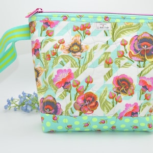Zipper Bag crafted using Tula Pink Untamed- Puppy Love Fabric, Toiletry Bag, Travel Bag, Gift, Makeup Bag, Gift for her, Unique Design Gift