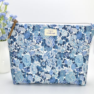 Elegant Zipper Bag Crafted from Liberty of London Tana Lawn Collection- Perfect Gift, Handmade Bag, Accessories Bag, Toiletry or Travel Bag