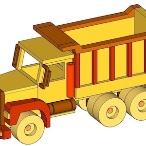 Woodworking Plan PDF – Wooden Toy Truck with Dumping Bed, DIY Woodworking Project