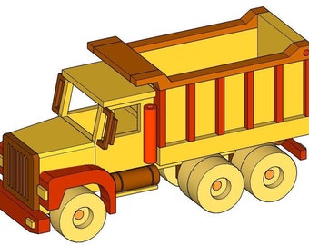 Woodworking Plan PDF – Wooden Toy Truck with Dumping Bed, DIY Woodworking Project