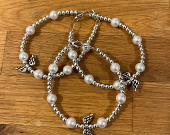 Handmade Pearl Angel Bracelet