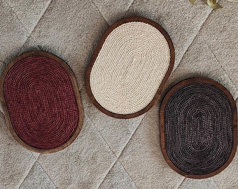 Rascador plano para gatos: almohadilla de madera hecha a mano, tablero rascador de sisal, mueble duradero para mascotas, tapete rascador moderno para gatos