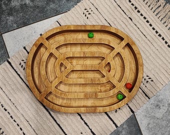 Cat Toy with Moving Balls – Interactive Wooden Cat Puzzle, Ball Hunt Game, Engaging Pet Toy, Handmade Cat Enrichment Toy, Durable Cat Play