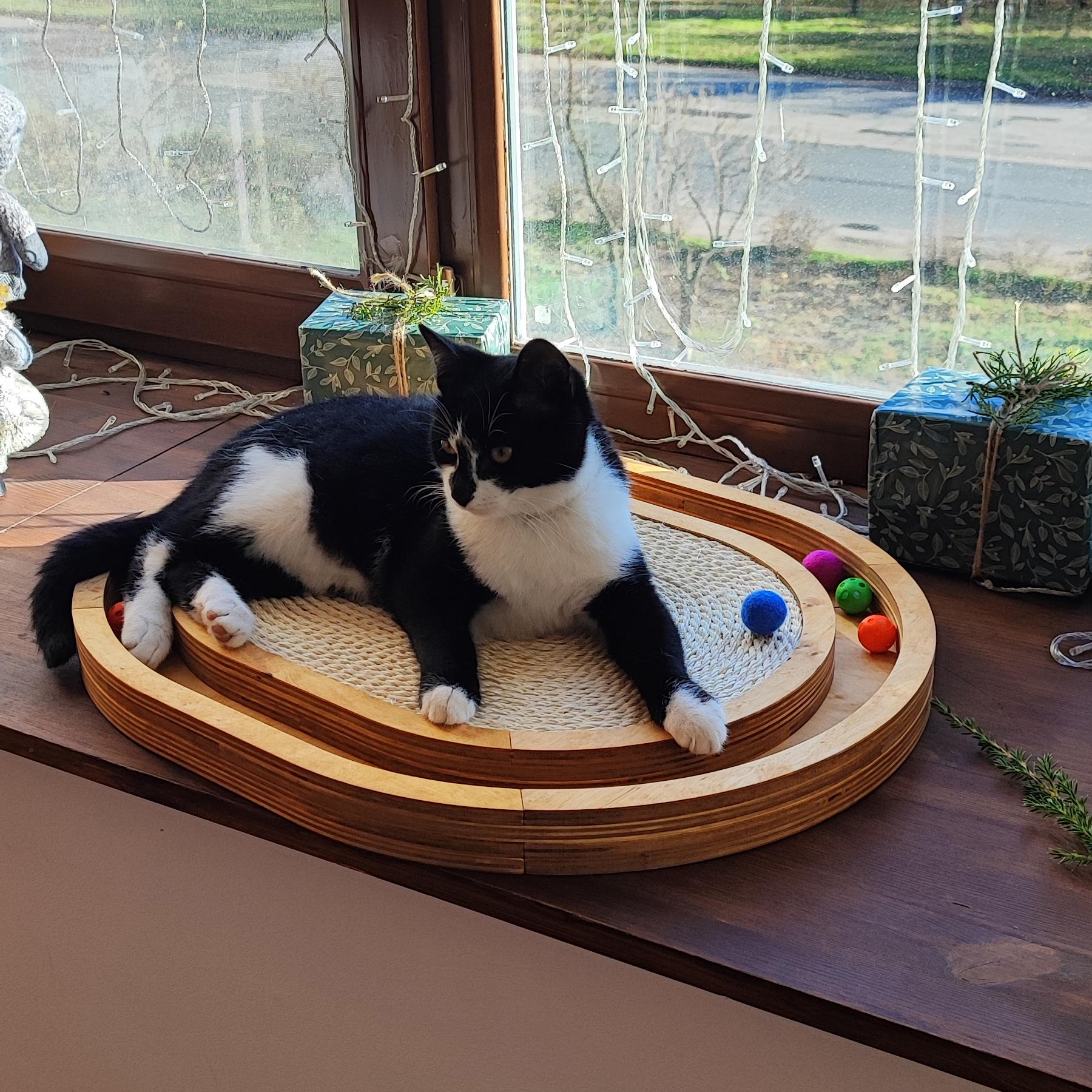Cat Toy with Scratcher - Interactive Cat Scratching Post, Sisal Cat Furniture, Durable Pet Toy, Fun Cat Activity Center, Cat Play Station