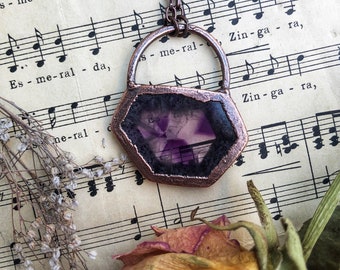 Electroformed apex amethyst necklace