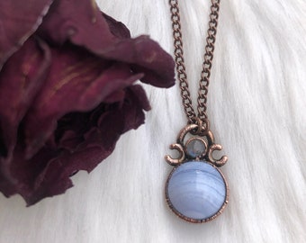 Electroformed triple moon sphere necklace