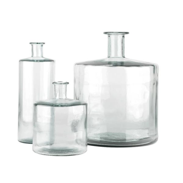 Farmhouse Extra Large Recycled Glass Jug Vase, Glass Vase, Large Glass Jug, Coastal Decor, Boho Decor, Recycled Glass