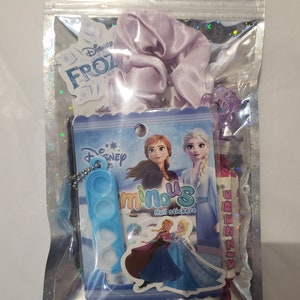 Kinder Mädchen Elsa große Gefrorene leuchtende Nägel Partytüte mit Haarband, Süßigkeiten, Gastgeschenke, Geschenktüte, Geburtstag