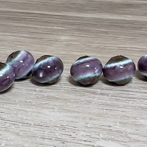 Enameled purple lavender beads, small round purple beads, jewelry making beads, enamel, copper, small round beads, Artisan Beads Plus image 1