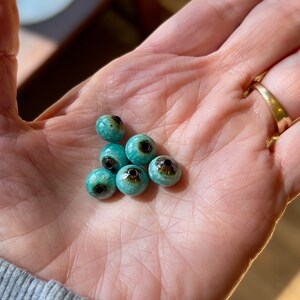 Enameled blue beads, small round turquoise beads, jewelry making beads, enamel, bead, small round beads, turquoise beads, Artisan Beads Plus image 4