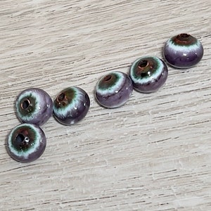Emaillierte lila Lavendel Perlen, kleine runde lila Perlen, Perlen zur Schmuckherstellung, Emaille, Kupfer, kleine runde Perlen, Artisan Plus Bild 6