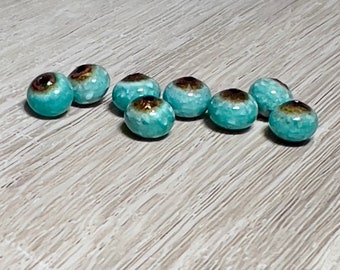 Enameled blue beads, small round turquoise beads, jewelry making beads, enamel, bead, small round beads, turquoise beads, Artisan Beads Plus