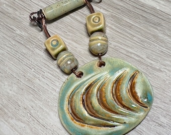 Handmade ceramic beads, ceramic art pendant, torch fire enamel beads, handmade art stoneware beads, artisan beads plus, art beads