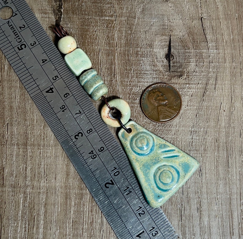 Handmade ceramic beads, ceramic art pendant, torch fire enamel beads, handmade art stoneware beads, artisan beads plus, art beads image 3