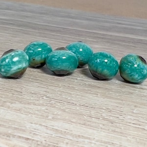 Enameled blue beads, small round turquoise beads, jewelry making beads, enamel, bead, small round beads, turquoise beads, Artisan Beads Plus image 1