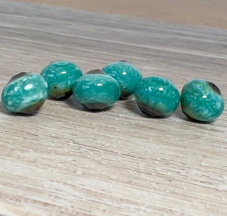 Enameled blue beads, small round turquoise beads, jewelry making beads, enamel, bead, small round beads, turquoise beads, Artisan Beads Plus image 1