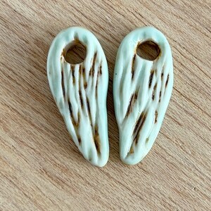 handmade ceramic beads, ceramic beads, earring components, organic beads, light blue beads earrings image 5