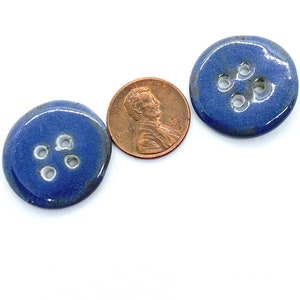 handmade buttons, art buttons, large buttons, blue buttons, buttons for sewing, four hole button, large ceramic button, handbag button image 5