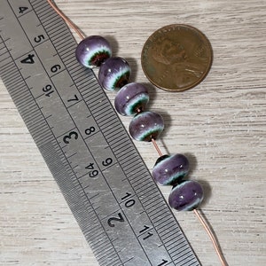 Enameled purple lavender beads, small round purple beads, jewelry making beads, enamel, copper, small round beads, Artisan Beads Plus image 7