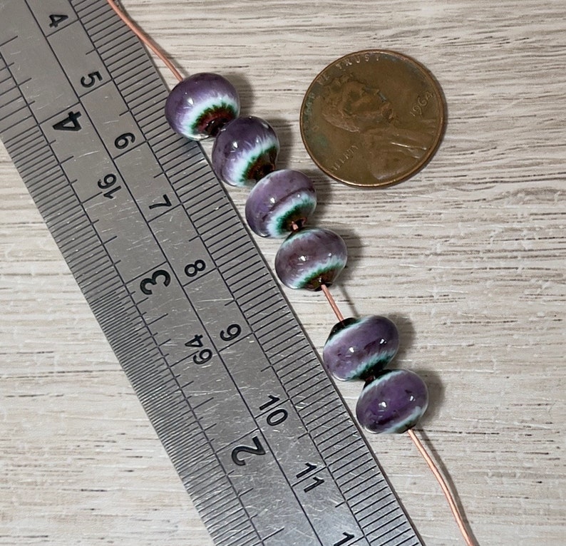 Enameled purple lavender beads, small round purple beads, jewelry making beads, enamel, copper, small round beads, Artisan Beads Plus image 7