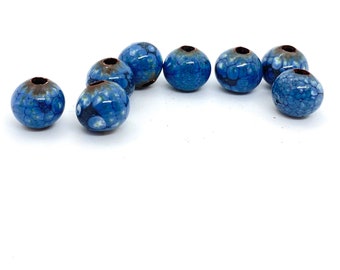 handmade enamel beads, made to order, blue enamel beads, enamel beads, small beads