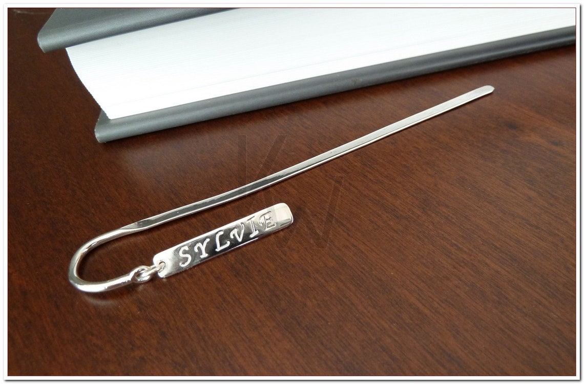 Engraved Silver Bookmark with Tag Etsy